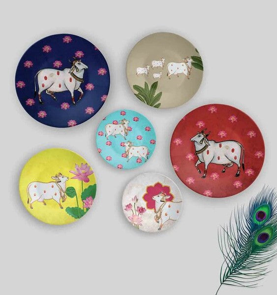 Pichwai- Set of 6 Wall Plates