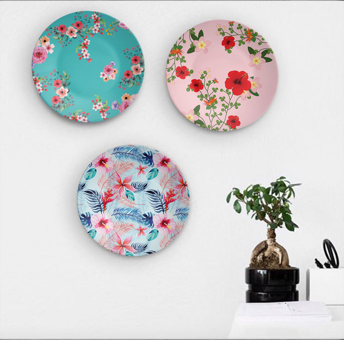 World of Roses- Set of 3 Wall Plates by Quirk India