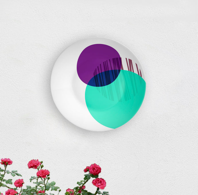 Purple Mint Obsessive Circle Decorative Wall Plate