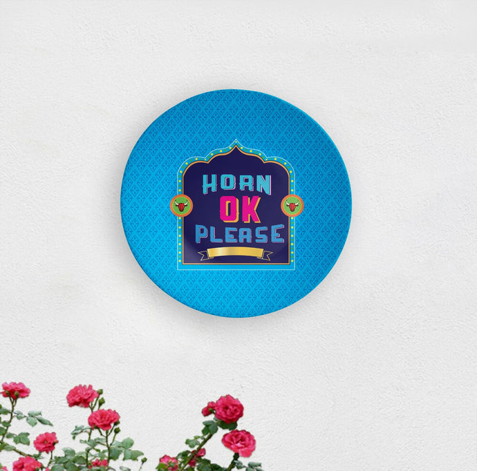 Horn Ok Please Decorative Wall Plate