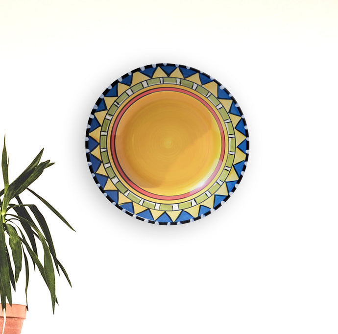 Yellow Sun Stroke Decorative Wall Plate