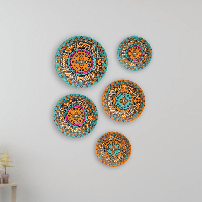 Meditative Mandala Decorative Wall Plates- Set of 5