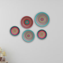 Load image into Gallery viewer, The Fling of Blue  Mandala Decorative Wall Plates- Set of 5