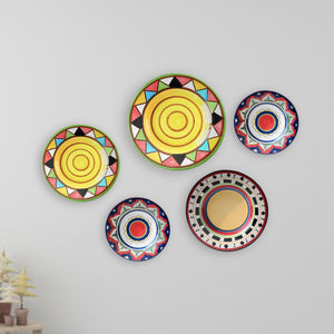 Triangle art Decorative Wall Plates- Set of 5