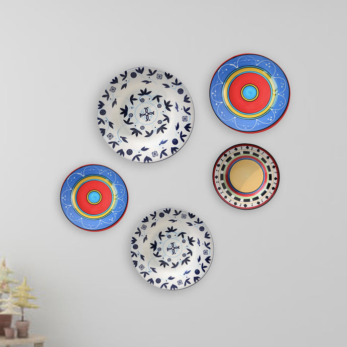 The Vibrant Bliss Decorative Wall Plates- Set of 5