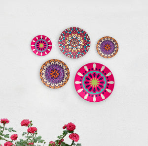 Pink Rays of Hope Decorative Wall Plates - Set of 5