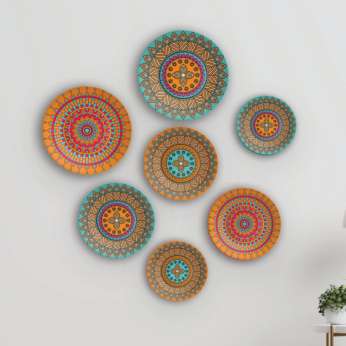 Abstract Style Decortative Wall Pates- Set of 7