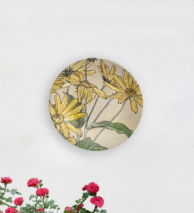 Yellow Sunflower Abstract Decorative Wall Plate