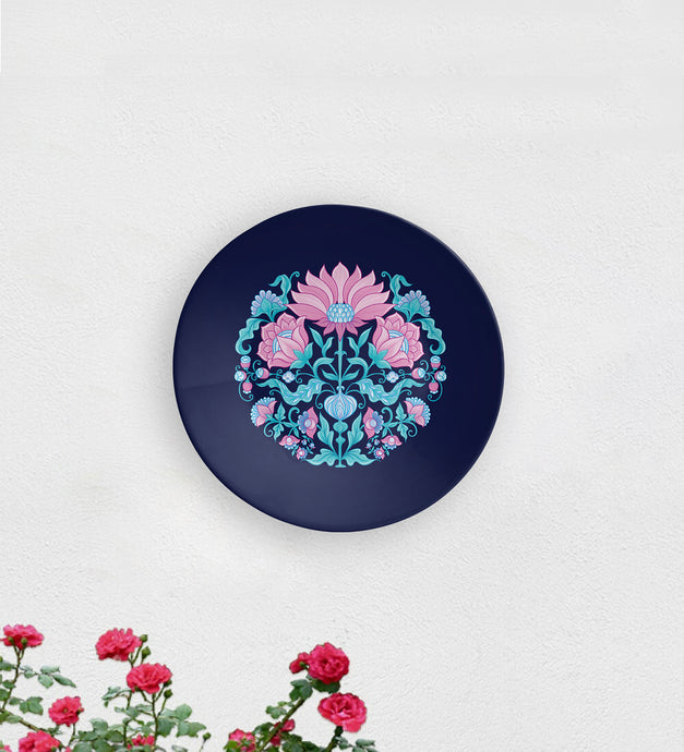 Blue Center Motif Decorative Wall Plate