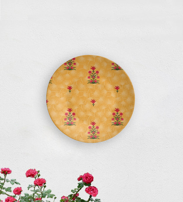 Splash of Floral Madness Yellow Decorative Wall Plate