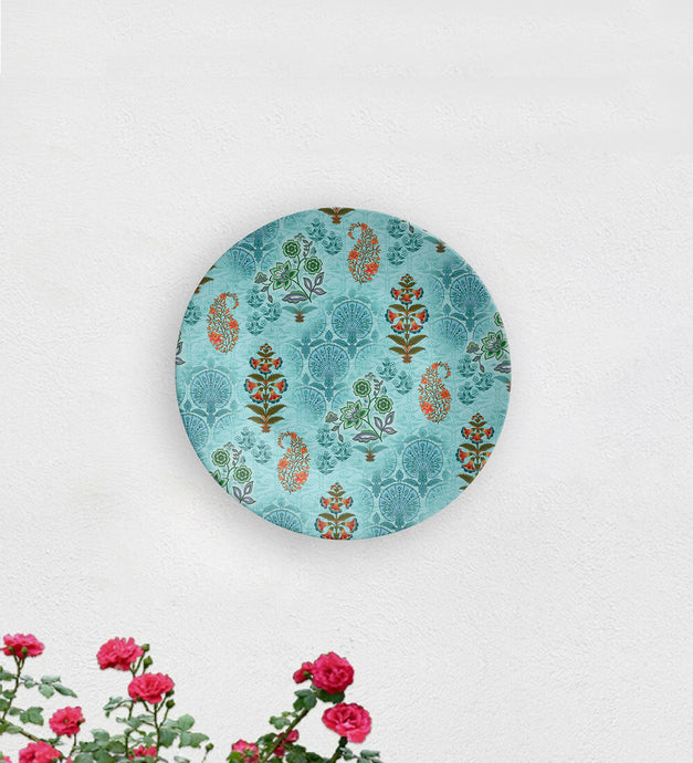 Blue Splash of Floral Decorative Wall Plate