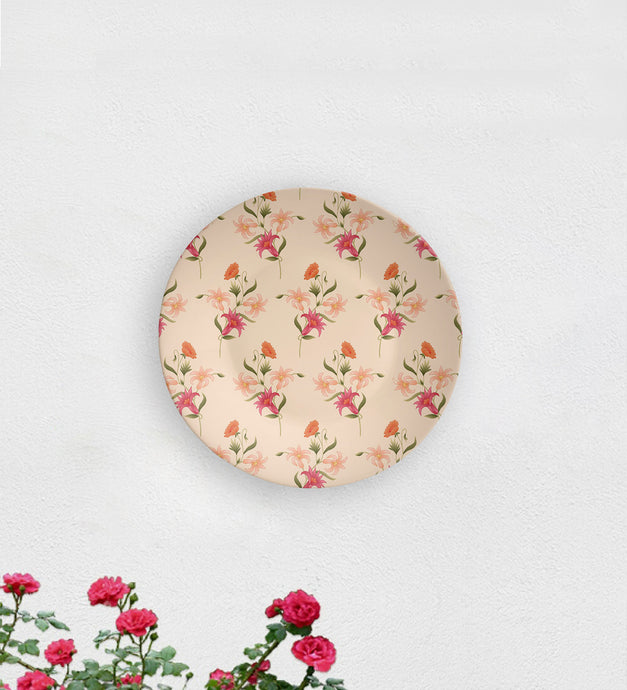 Orange Fling of Flowers Decorative Wall Plate