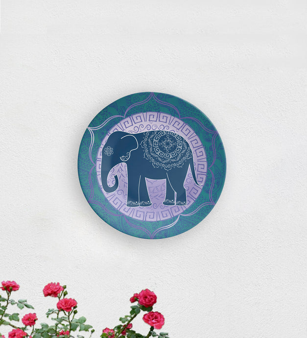 Elephant Around the Circle Decorative Wall Plate