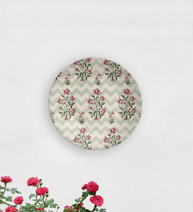 Crossborder Zig Zag Floral Pattern Decorative Wall Plate